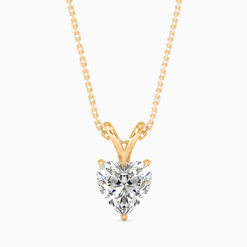 0.3 CT Solitaire Heart Lab-Grown Diamond Pendant without Chain