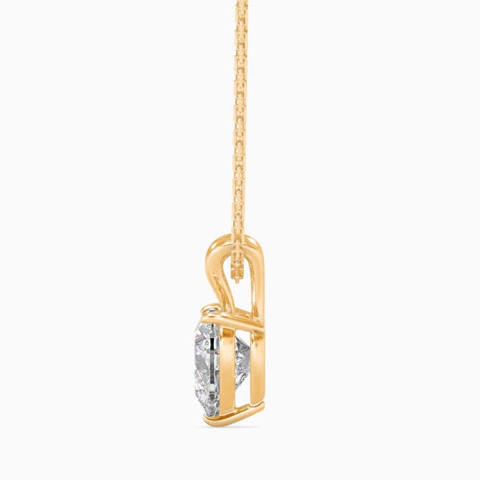 0.3 CT Solitaire Heart Lab-Grown Diamond Pendant without Chain