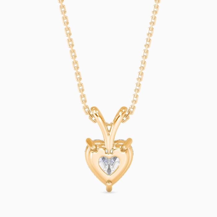 0.3 CT Solitaire Heart Lab-Grown Diamond Pendant without Chain
