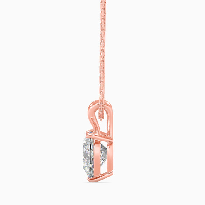 0.3 CT Solitaire Heart Lab-Grown Diamond Pendant without Chain