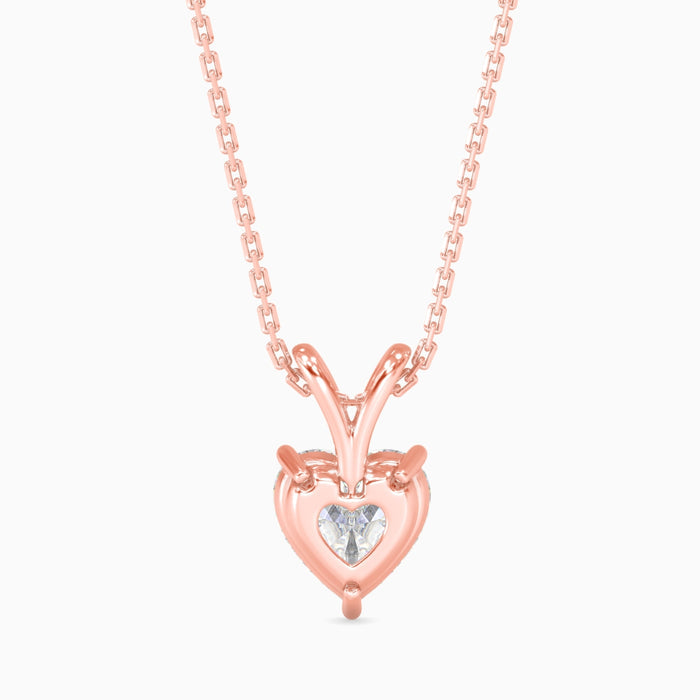 0.3 CT Solitaire Heart Lab-Grown Diamond Pendant without Chain