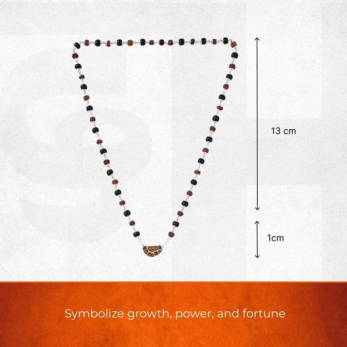 1 Mukhi Rudraksha & Karungali Pendant with Silver Cap