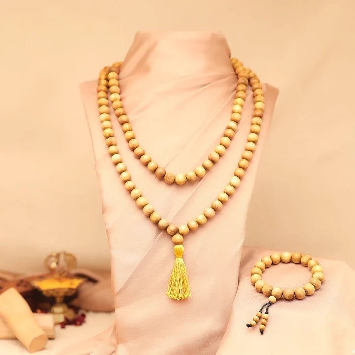 108 Beads Chandan Mala & Bracelet – Pure Sandalwood Combo - view 3