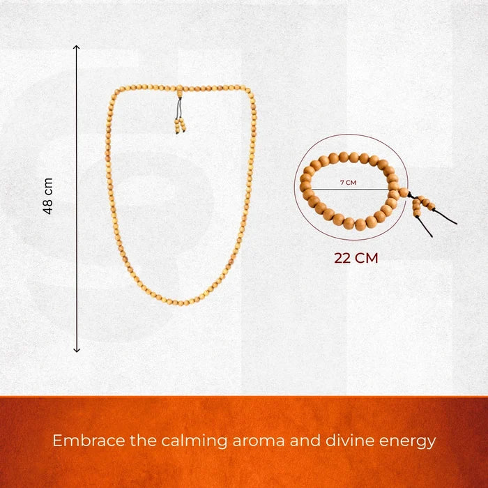 108 Beads Chandan Mala & Bracelet – Pure Sandalwood Combo - view 6