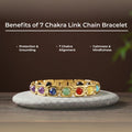 7 Chakra Link Chain Bracelet with Karungali