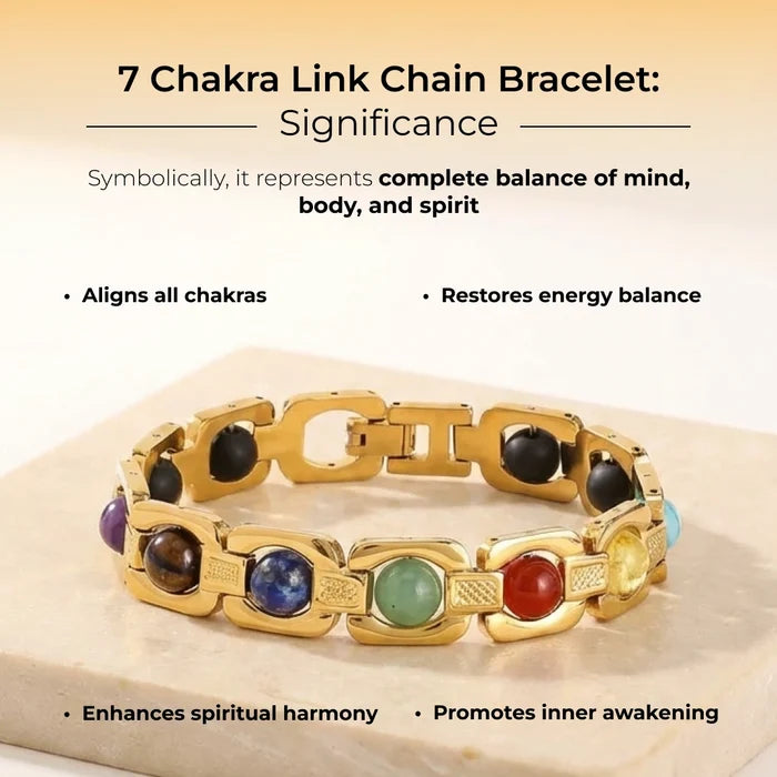 7 Chakra Link Chain Bracelet with Karungali - view 5