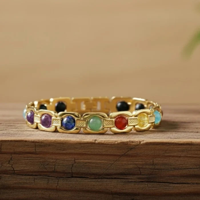 7 Chakra Link Chain Bracelet with Karungali - view 6
