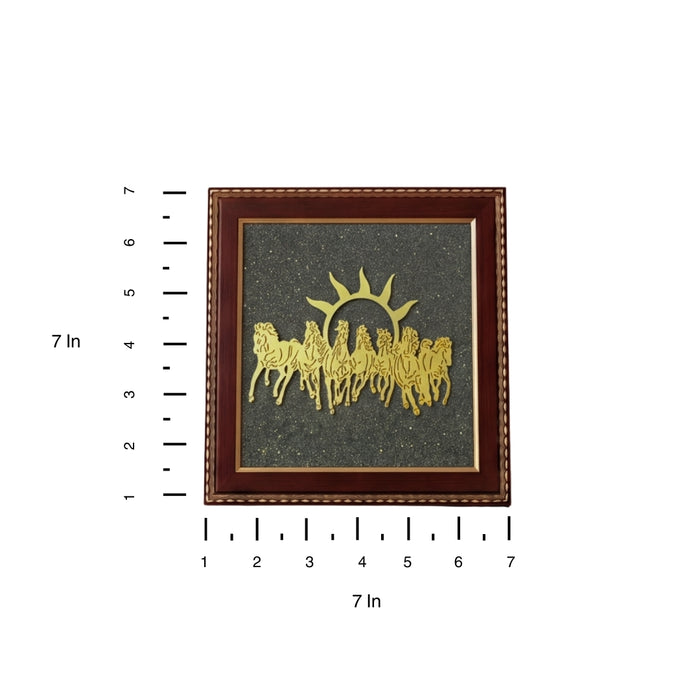 7 Horses Raw Pyrite Frame for Vastu & Prosperity - view 2