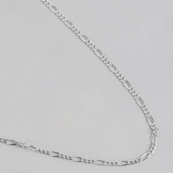 925 Silver Figaro Chain in Rhodium Plating