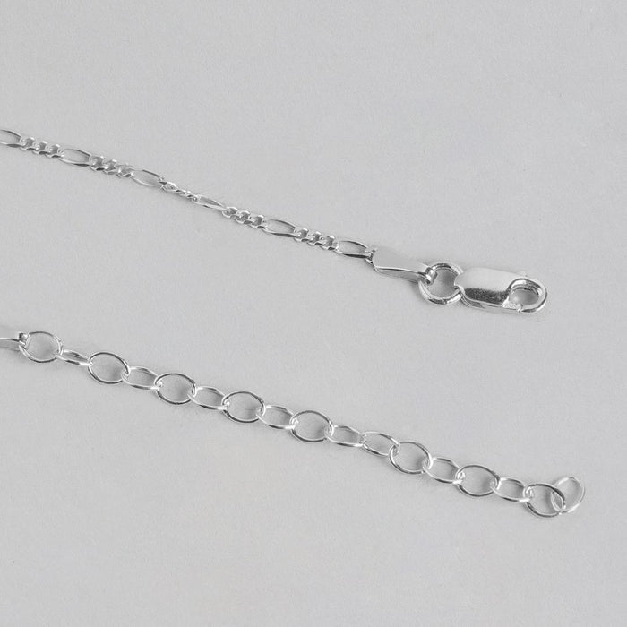 925 Silver Figaro Chain in Rhodium Plating