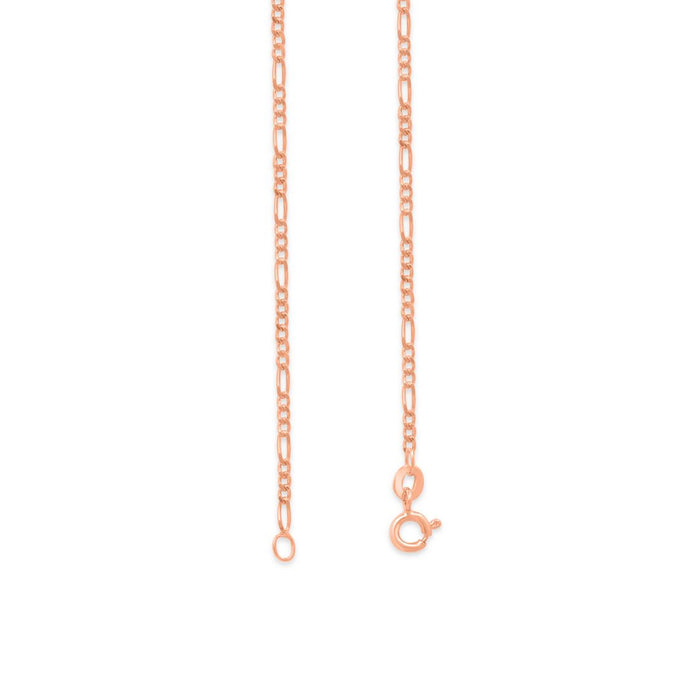 925 Silver Figaro Chain in Rose Gold Plating