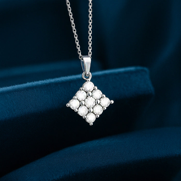A Cluster of Wishes Rhodium Plated Necklace