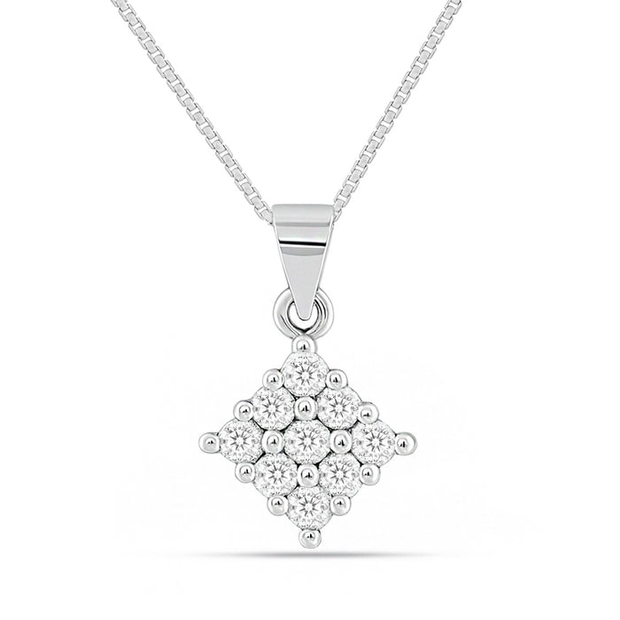 A Cluster of Wishes Rhodium Plated Necklace