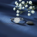 A Flower from My Heart Rhodium Plated Ring