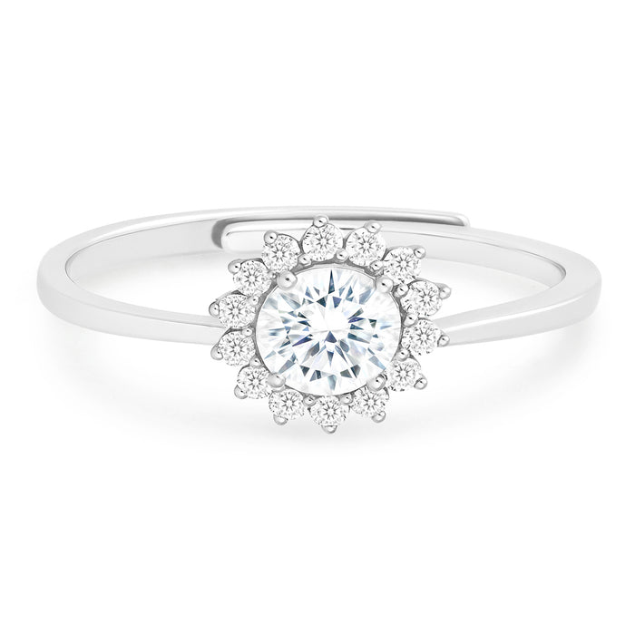 A Flower from My Heart Rhodium Plated Ring