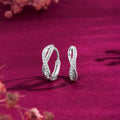 A Forever Promise Huggie Rhodium Plated 925 Silver Hoop Earrings