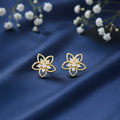 925 Sterling Silver A Little Daily Delight Stud Gold Plated Earrings for Women – Zavya