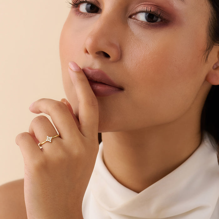 A Little Spark of Forever Gold Plated 925 Silver Womens Ring (Adjustable)