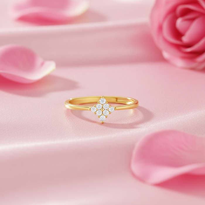 A Little Spark of Forever Gold Plated 925 Silver Womens Ring (Adjustable)