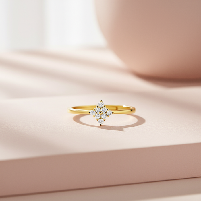 A Little Spark of Forever Gold Plated 925 Silver Womens Ring (Adjustable)