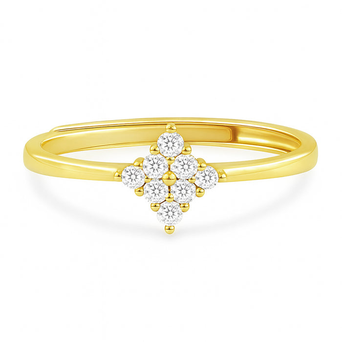A Little Spark of Forever Gold Plated 925 Silver Womens Ring (Adjustable)
