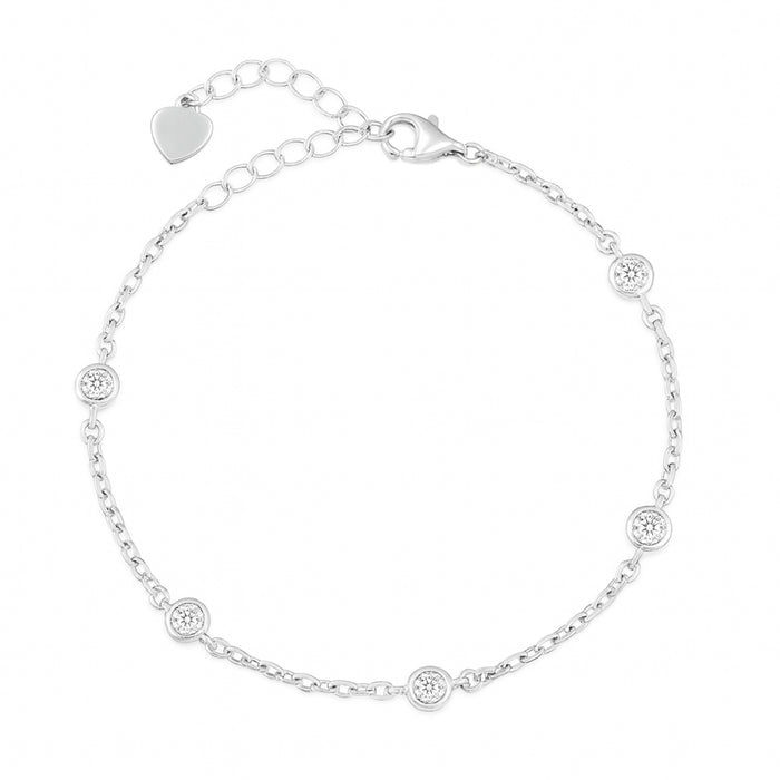 A Path of Light Cubic Zirconia Rhodium Plated Bracelet