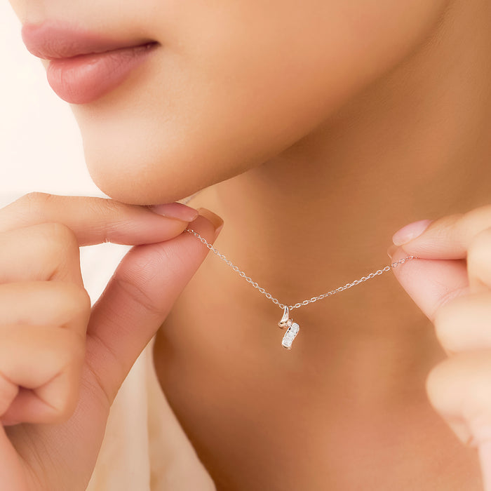 A Twist of Fate Rhodium Plated Necklace