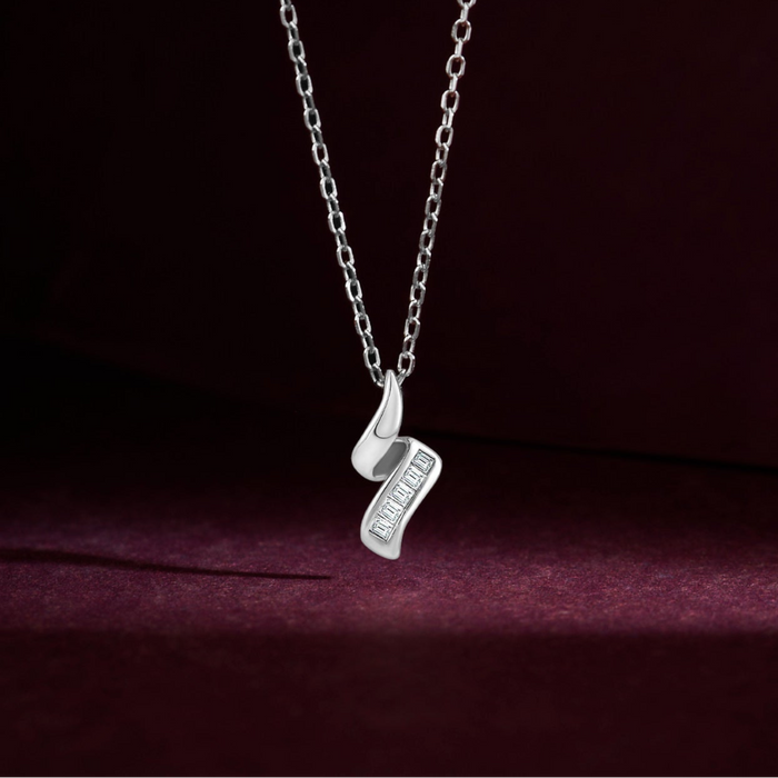 A Twist of Fate Rhodium Plated Necklace