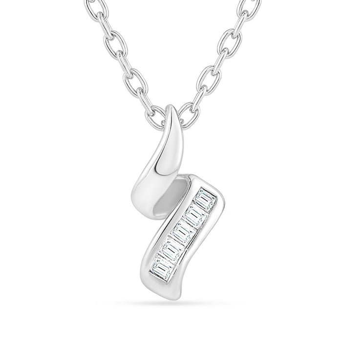 A Twist of Fate Rhodium Plated Necklace