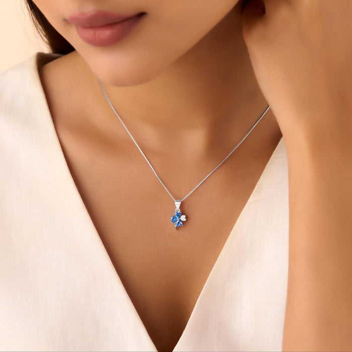 A Wish on Blue Sky Rhodium Plated 925 Silver Necklace