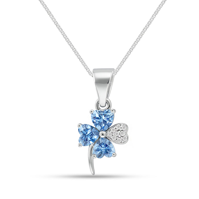 A Wish on Blue Sky Rhodium Plated 925 Silver Necklace