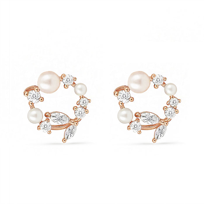 A Wreath of Joy Stud Rose Gold Plated Earrings