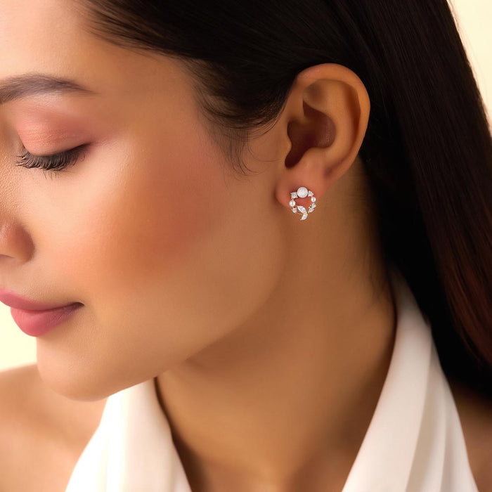 A Wreath of Joy Stud Rose Gold Plated Earrings
