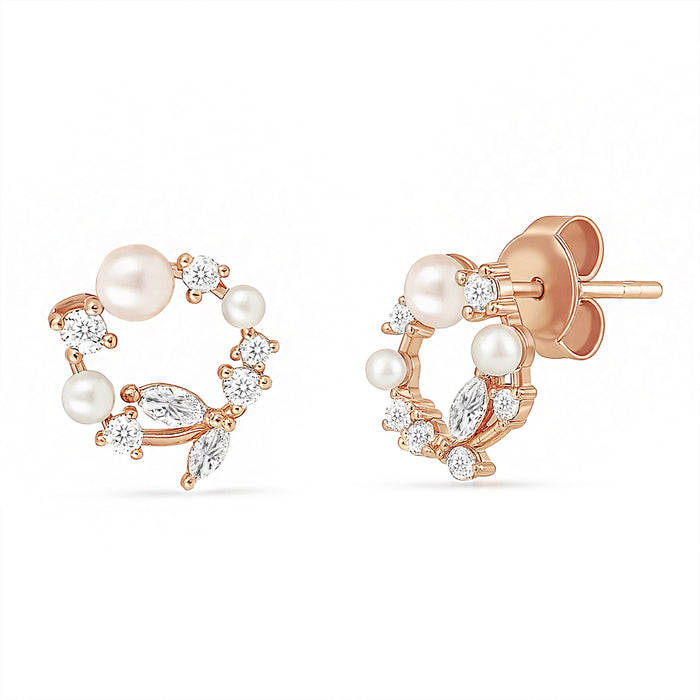 A Wreath of Joy Stud Rose Gold Plated Earrings