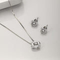 Abstract Brilliance Rhodium-Plated 925 Sterling Silver Jewelry Set