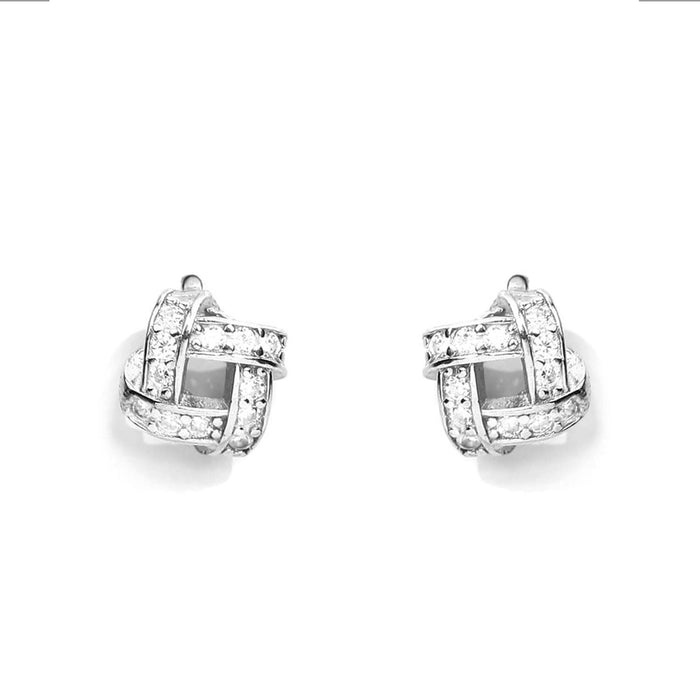 Abstract Brilliance Rhodium-Plated 925 Sterling Silver Jewelry Set