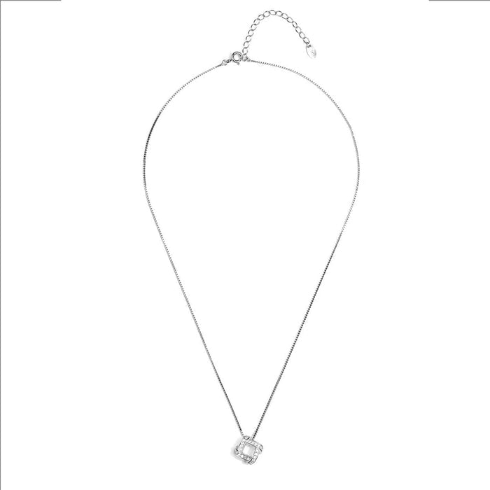 Abstract Brilliance Rhodium-Plated 925 Sterling Silver Jewelry Set