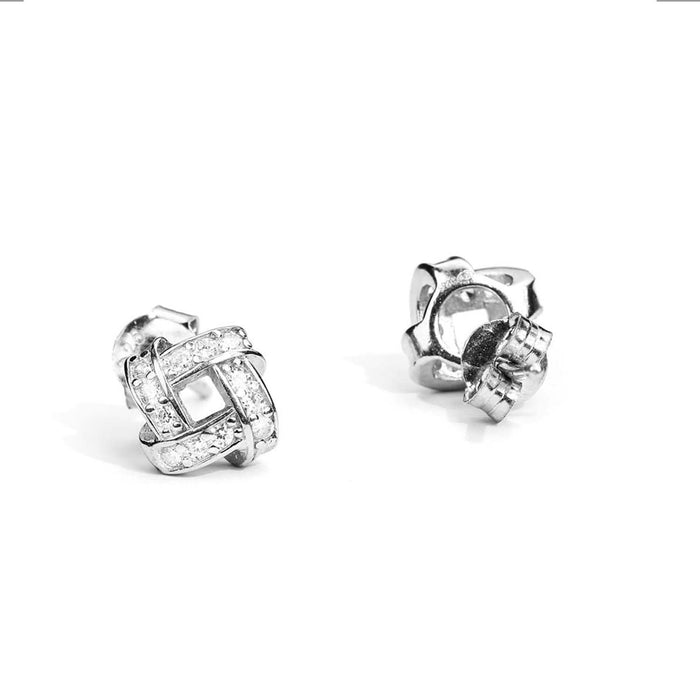 Abstract Brilliance Rhodium-Plated 925 Sterling Silver Jewelry Set
