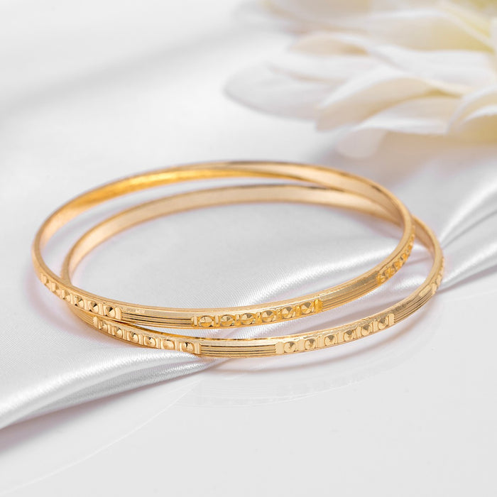 Abstract Elegance Gold Plated 925 Sterling Silver Bangles