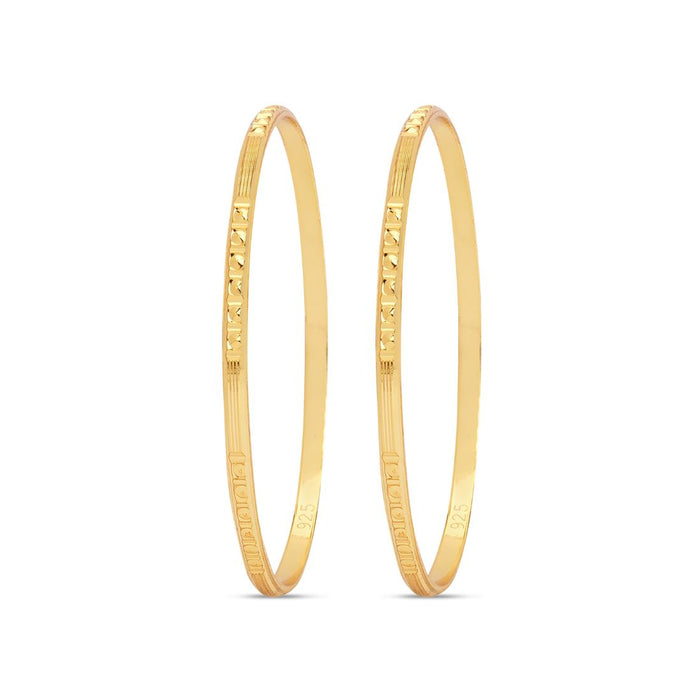 Abstract Elegance Gold Plated 925 Sterling Silver Bangles