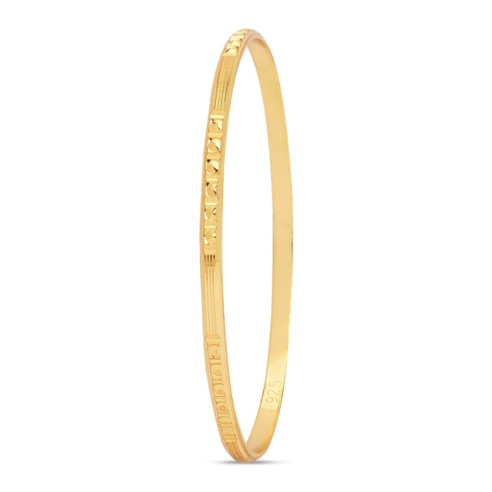 Abstract Elegance Gold Plated 925 Sterling Silver Bangles