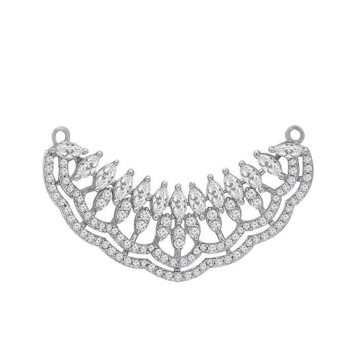 Abstract Elegance Rhodium Plated 925 Sterling Silver Mangalsutra Pendent