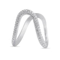 Abstract Elegance Rhodium Plated 925 Sterling Silver Vanki Ring