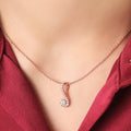 Abstract Elegance Rose Gold-Plated 925 Sterling Silver Necklace