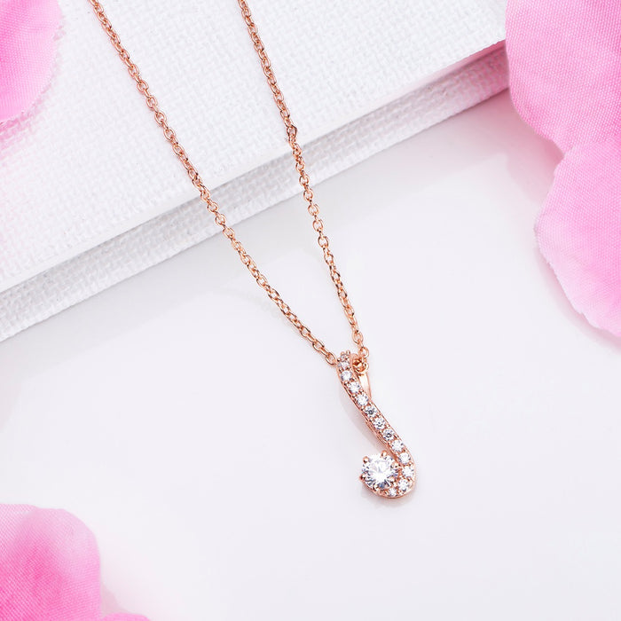 Abstract Elegance Rose Gold-Plated 925 Sterling Silver Necklace