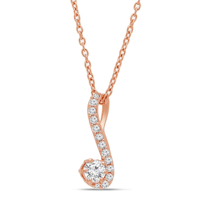 Abstract Elegance Rose Gold-Plated 925 Sterling Silver Necklace