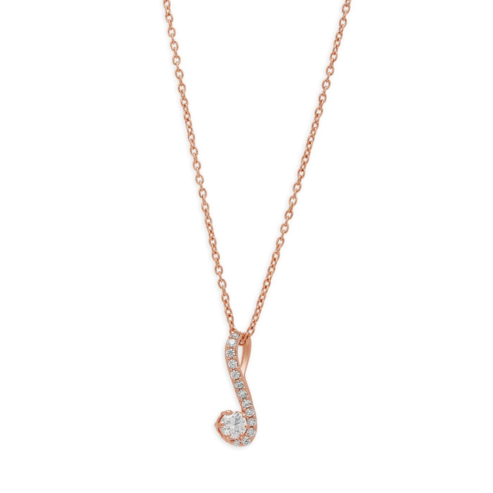 Abstract Elegance Rose Gold-Plated 925 Sterling Silver Necklace