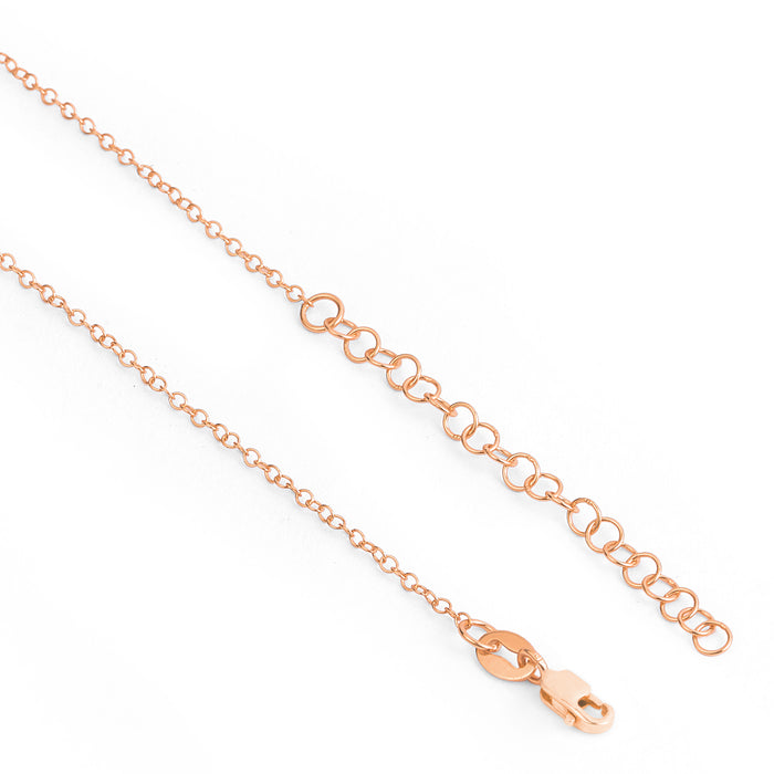 Abstract Elegance Rose Gold-Plated 925 Sterling Silver Necklace