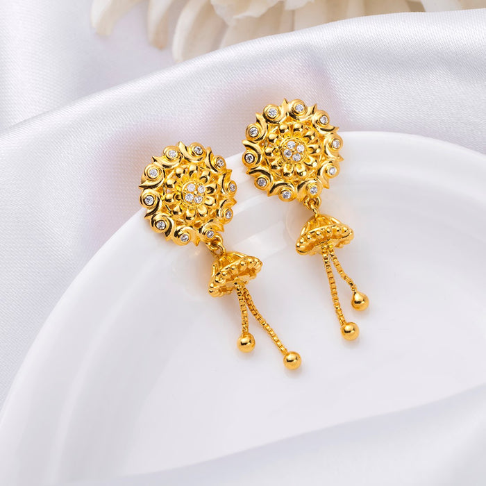 Abstract Radiance 925 Sterling Silver Gold-Plated Abstract Earrings
