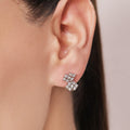 Abstract Radiance 925 Sterling Silver Rhodium-Plated Earrings
